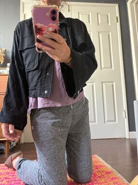 Ramy Brook Black Crop Jacket Oversized